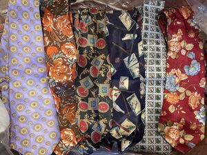 120+ Men's Assorted Necktie Lot, Multicolor Mixed Patterns (requires washing)
